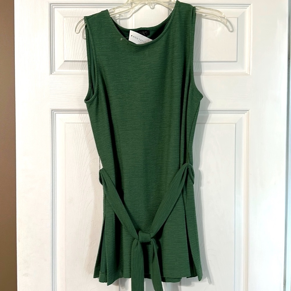 AnnTaylor Textured Belted Top